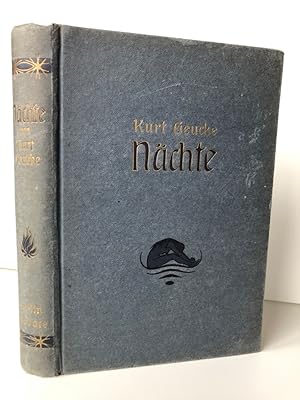 Image du vendeur pour Nchte. Gassen- und Giebelgeschichten. Zweite, unvernderte Auflage. Mit neuem Buchschmuck von Fidus. Mit zwei lose einliegenden Orig.-Verlagswerbungen. mis en vente par Antiquariat an der Linie 3