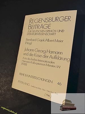 Seller image for Regensburger Beitrge Regensburger Beitrge zur deutschen Sprach- und Literaturwissenschaft. Reihe B / Untersuchungen, Band 46. hier: Jrg-Ulrich Fechner: Nordamerikanische Bibliotheks- und Archivbestnde und ihre Bedeutung fr die Hamann- Forschung for sale by Antiquariat-Fischer - Preise inkl. MWST