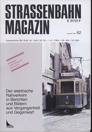 Bild des Verkufers fr Strassenbahn Magazin Heft Nr. 62 / November 1986. zum Verkauf von Versandantiquariat  Rainer Wlfel