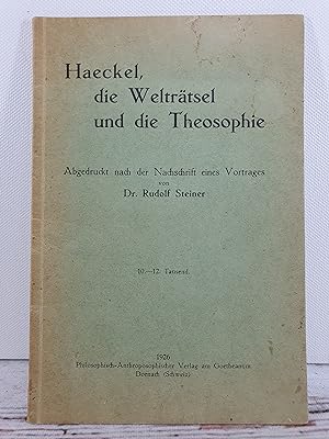 Haeckel, die Welträtsel und die Theosophie