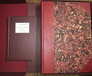 Seller image for The Letterpress Shakespeare: JULIUS CAESAR. Folio Society, 2007; Limited edition, #1624/3750. Two volumes, Half-Bound in goatskin leather over Marbled Boards & One in Buckram. Original Clamshell Box. VG+/Fine. for sale by Ely Books