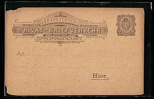 Ansichtskarte Frankfurt a. M., Privat-Brief-Verkehr, 2 Pfennig, Private Stadtpost