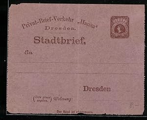 Ansichtskarte Dresden, Privat-Brief-Verkehr Hansa, Stadtbrief, Private Stadtpost