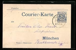 Ansichtskarte München, Courier-Karte, Private Stadtpost