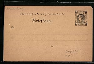 Ansichtskarte Hamburg, Private Stadtpost, Briefbeförderung Hammonia, 2 Pfg.
