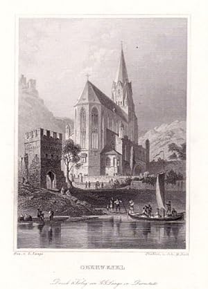 Bild des Verkufers fr Kirche. Stahlstich von J.M.Kolb nach L.Lange. zum Verkauf von Antiquariat Heinz Tessin