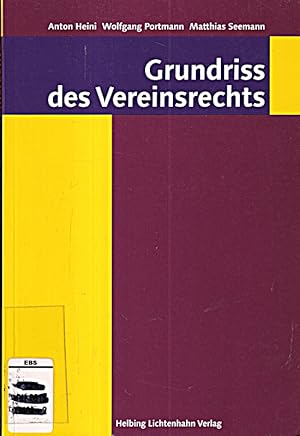 Seller image for Grundriss des Vereinsrechts for sale by Die Buchgeister