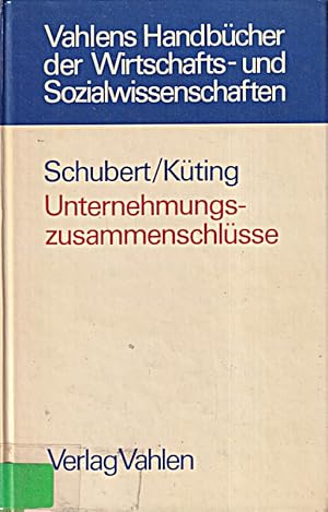 Seller image for Unternehmungszusammenschlsse for sale by Die Buchgeister