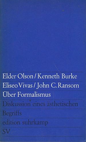 Seller image for ber Formalismus,Diskussion eines sthetischen Begriffs for sale by Die Buchgeister