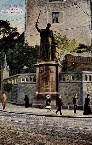 Bild des Verkufers fr Denkmal Kaiser Wilhelm I. Ansichtskarte in farbigem Lichtdruck. Ungelaufen, aber beschrieben (datiert 14.11.1915). zum Verkauf von Antiquariat Heinz Tessin