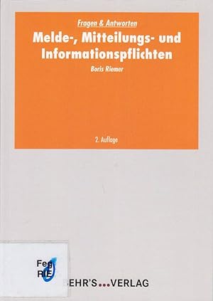 Seller image for Melde-, Mitteilungs- und Informationspflichten for sale by Die Buchgeister