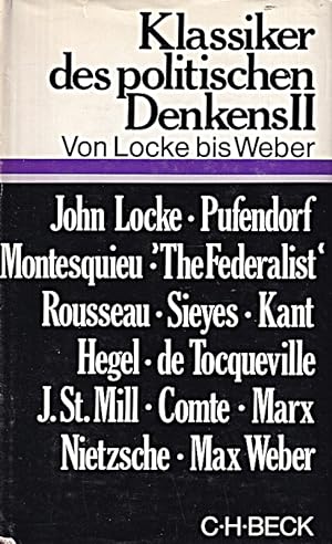 Seller image for Klassiker des politischen Denkens. for sale by Die Buchgeister