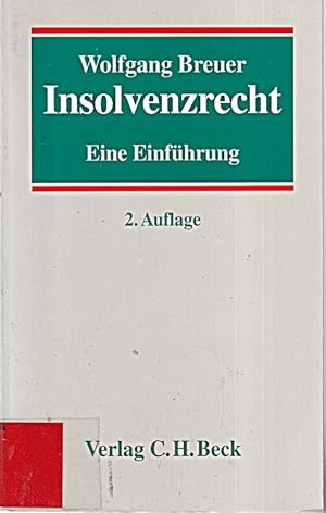 Immagine del venditore per Insolvenzrecht: Eine Einfhrung venduto da Die Buchgeister