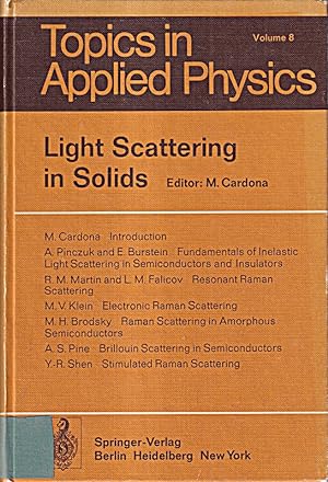 Imagen del vendedor de Light Scattering in Solids 1 (Topics in Applied Physics, 8, Band 8) a la venta por Die Buchgeister