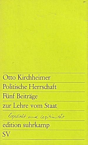 Seller image for Politische Herrschaft for sale by Die Buchgeister