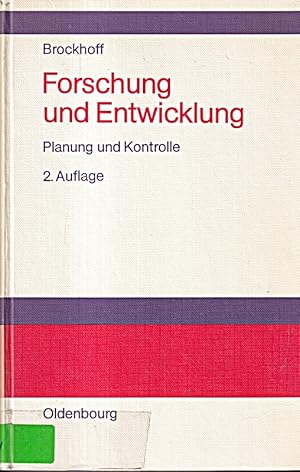 Immagine del venditore per Forschung und Entwicklung: Planung und Kontrolle venduto da Die Buchgeister