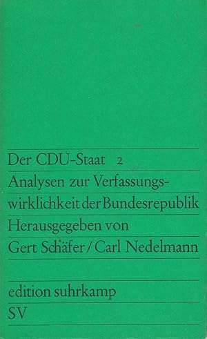 Bild des Verkufers fr Der CDU-Staat, Band 2: Analysen zur Verfassungswirklichkeit der Bundesrepublik D zum Verkauf von Die Buchgeister