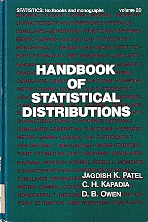 Imagen del vendedor de Handbook of statistical distributions (Statistics, textbooks and monographs ; v. a la venta por Die Buchgeister