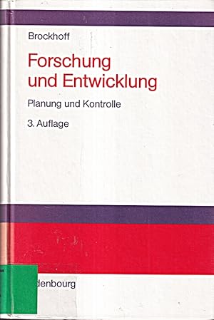 Immagine del venditore per Forschung und Entwicklung: Planung und Kontrolle venduto da Die Buchgeister