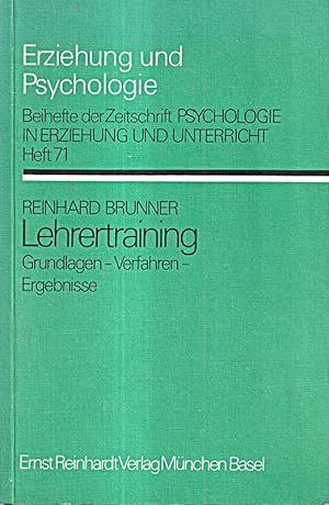 Image du vendeur pour Lehrertraining : Grundlagen, Verfahren, Ergebnisse. mis en vente par Die Buchgeister