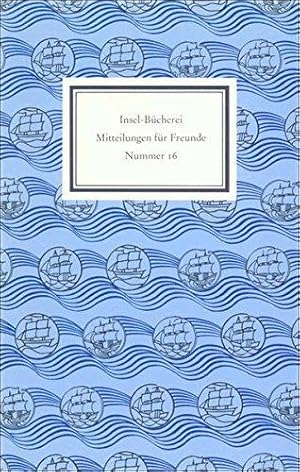 Bild des Verkufers fr Insel-Bcherei. Mitteilungen fr Freunde: Nummer 16 zum Verkauf von Die Buchgeister