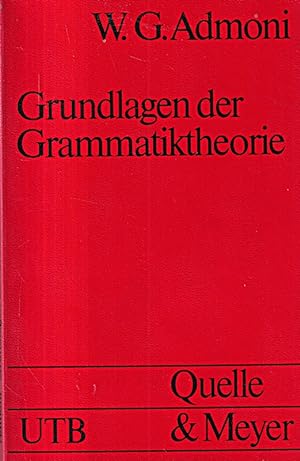 Imagen del vendedor de Grundlagen der Grammatiktheorie. a la venta por Die Buchgeister