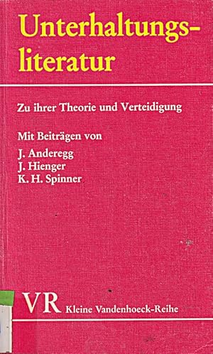 Imagen del vendedor de Unterhaltungsliteratur. Zu ihrer Theorie und Verteidigung a la venta por Die Buchgeister