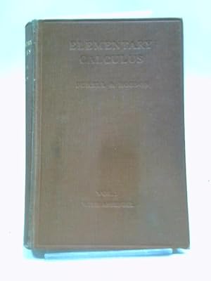 Bild des Verkufers fr Elementary Calculus Volume 1 zum Verkauf von World of Rare Books