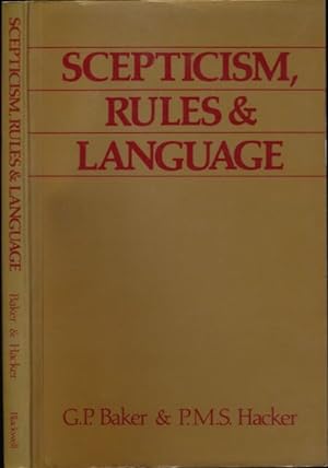 Bild des Verkufers fr Sceptiscism, Rules & Language. zum Verkauf von Antiquariaat Fenix