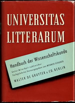 Bild des Verkufers fr Universitas Litterarum. Handbuch der Wissenschaftskunde. zum Verkauf von Antiquariat Das Zweitbuch Berlin-Wedding