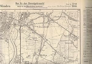 Bild des Verkufers fr Blatt 2016 Minden (spter Nr. 3719).Topographische Karte 1 : 25.000 (4-cm-Karte). Ausgabe 1937 zum Verkauf von Paderbuch e.Kfm. Inh. Ralf R. Eichmann