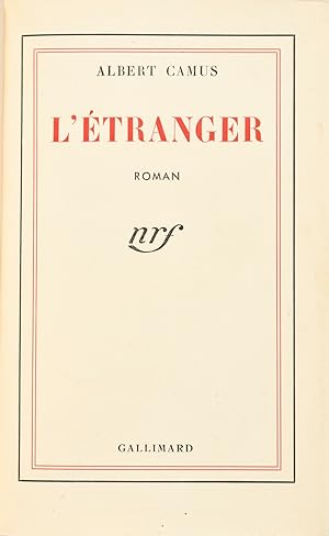 Seller image for L'tranger. for sale by Librairie Pierre Adrien Yvinec