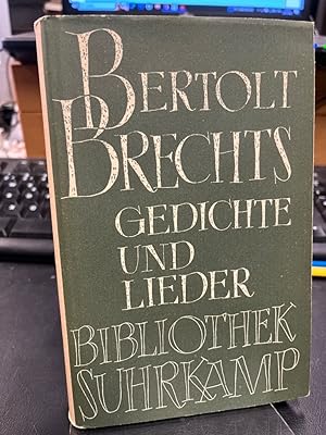 Bild des Verkufers fr Bertolt Brechts Gedichte und Lieder. (= Bibliothek Suhrkamp Band 33). Auswahl Peter Suhrkamp. zum Verkauf von Altstadt-Antiquariat Nowicki-Hecht UG
