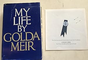 My Life by Golda Meir (plus 1973 invitation to Honor Meir)