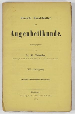 Bild des Verkufers fr Sitzungsbericht der Ophthalmologischen Gesellschaft 1874. zum Verkauf von Antiq. F.-D. Shn - Medicusbooks.Com