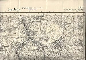 Image du vendeur pour Blatt 2654 Iserlohn (spter Nr. 4612).Topographische Karte 1 : 25.000 (4-cm-Karte). Ausgabe 1927 mis en vente par Paderbuch e.Kfm. Inh. Ralf R. Eichmann