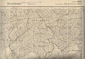 Image du vendeur pour Blatt 2657 Meschede (spter Nr. 4615).Topographische Karte 1 : 25.000 (4-cm-Karte). Ausgabe 1927 mis en vente par Paderbuch e.Kfm. Inh. Ralf R. Eichmann