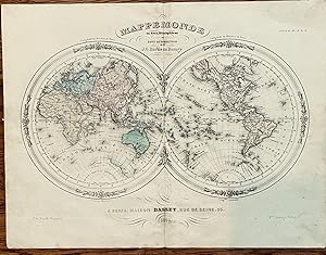 Seller image for Mappamonde en deux Hmisphres World and continents set, a total of seven maps for sale by mediumraremaps.com