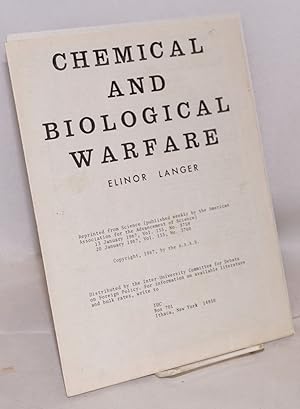 Image du vendeur pour Chemical and biological warfare mis en vente par Bolerium Books Inc.