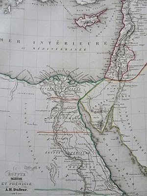 Ancient World Upper & Lower Egypt Holy Land Phoenicia 1852 Dufour map