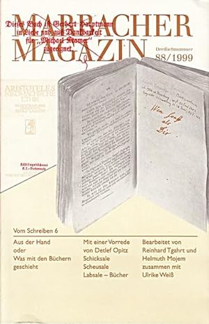 Seller image for Vom Schreiben / Aus der Hand oder Was mit den Bchern geschieht (Marbacher Magazin) for sale by Versandantiquariat Felix Mcke