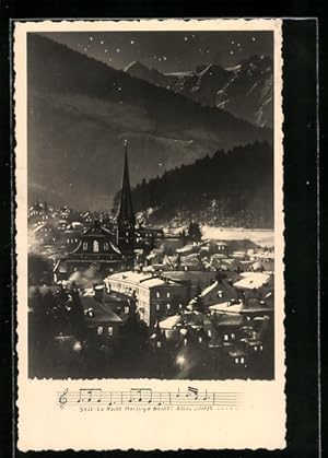 Bild des Verkufers fr Ansichtskarte Bad Ischl, Ortsansicht in einer Winternacht zum Verkauf von Bartko-Reher