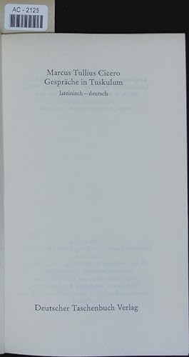 Seller image for Gesprche in Tuskulum. Lateinisch - deutsch. for sale by Antiquariat Bookfarm
