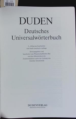 Bild des Verkufers fr Duden - Deutsches Universalwrterbuch. zum Verkauf von Antiquariat Bookfarm