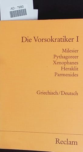 Bild des Verkufers fr Die Vorsokratiker. Griechisch/deutsch. zum Verkauf von Antiquariat Bookfarm