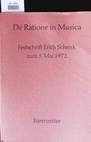 Seller image for De ratione in musica. for sale by Antiquariat Bookfarm