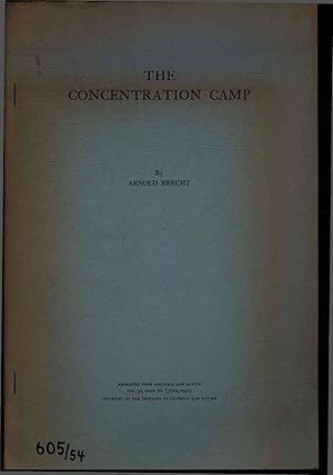 Bild des Verkufers fr The concentration camp. Columbia Law Review, Vol. 50, p. 761, 1950 zum Verkauf von Antiquariat Bookfarm