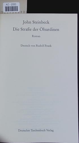 Seller image for Die Strae der lsardinen. Roman. for sale by Antiquariat Bookfarm