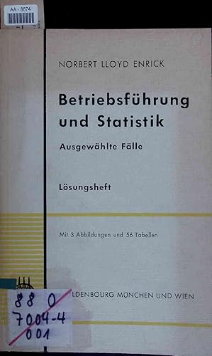 Image du vendeur pour Betriebsfhrung und Statistik. AA-8874 mis en vente par Antiquariat Bookfarm