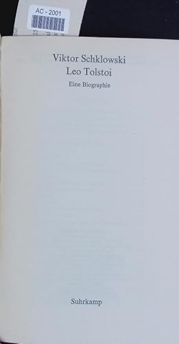 Seller image for Leo Tolstoi. Eine Biographie. for sale by Antiquariat Bookfarm